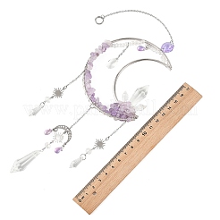 Acchiappasole a forma di luna in ametista naturale&nbsp;HJEW-TA00488-01