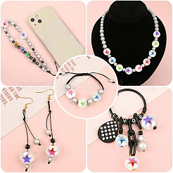 100шт 5 стиля УФ-покрытие непрозрачные акриловые бусины&nbsp;PACR-CJ0001-24