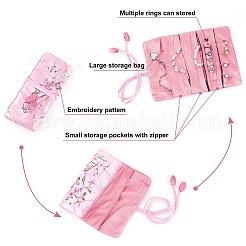 2 шт. 2-цветные шелковые рулонные сумки с вышивкой ABAG-PH0001-26