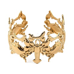 Armreifen mit Ozeanmotiv aus Edelstahl 304 für Damen&nbsp;BJEW-Z171-01G-04