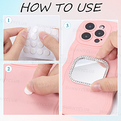 2 шт. Стразы из сплава и стеклянное зеркало для макияжа для чехлов для телефонов&nbsp;AJEW-SC0003-75A