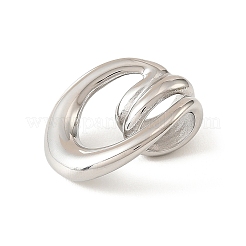 304ステンレスペンダント  ねじれたリングチャーム  ステンレス鋼色  30x26x15mm  穴：11x8mm&nbsp;STAS-Z205-02P