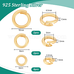 925 verschließbare Biegeringe aus Sterlingsilber&nbsp;STER-PH0004-41