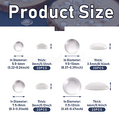 80шт 4 размера прозрачные стеклянные кабошоны&nbsp;X1-GGLA-ZZ0001-03