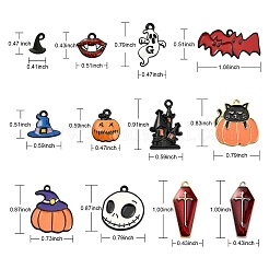 Pendenti smaltati in lega a tema halloween 24 pz 12 stile&nbsp;ENAM-SZ0002-73