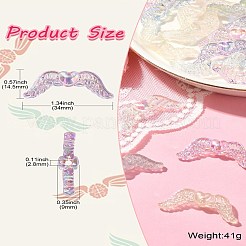 30 個 6 色 UV メッキ透明アクリルラウンドビーズ  虹色の  ウイング  ミックスカラー  14.5x34x9mm  穴：2.8mm  5個/カラー&nbsp;MACR-CJ0001-74