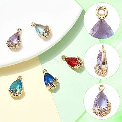 5 pièces 5 couleurs pendentifs en verre transparent&nbsp;GLAA-FS0002-74