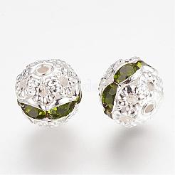 Латунные бусины со стразами &nbsp;RB-A011-8mm-09S