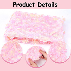 Полиэстеровая сетчатая ткань с вышитыми цветами DIY-WH20002-207A