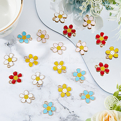 50шт 5 цвета сплава эмалевые подвески&nbsp;ENAM-HY0003-02