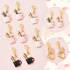 8 Stück 4 Stile Legierung Emaille Anhänger Dekorationen&nbsp;HJEW-YW00467