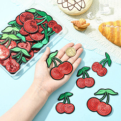 25 шт. 5 стиля вишневой фетровой ткани с блестящими пайетками&nbsp;PATC-CJ0001-02