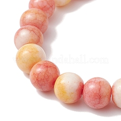 Set di braccialetti elasticizzati con perline di vetro crackle opaco rotondo da 2 pz 2 colori da 10.5 mm&nbsp;BJEW-MZ00080