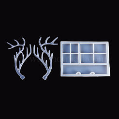 Geweih Baum Schmuck Display Rack Silikonformen & Aufbewahrungsbox Silikonformen&nbsp;DIY-X0293-84