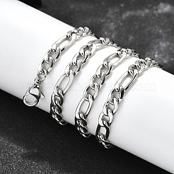 Устойчивые к потускнению модные унисекс ожерелья из нержавеющей стали 304 Figaro&nbsp;LS-STAS-E063-08