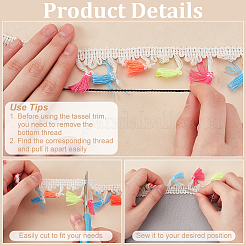 12.5 ярд полиэфирной кружевной ленты с кисточками OCOR-FG0002-50