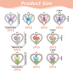 20 шт. 10-х стилевые подвески из сплава стекла&nbsp;DIY-HS0002-04