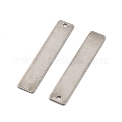 ステンレスペンダント201個  長方形のチャーム  変色防止  ステンレス鋼色  42x8x0.80mm  穴：1.60mm&nbsp;STAS-S158-02P
