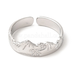 Открытое кольцо-манжета из нержавеющей стали 201 RJEW-E063-41P