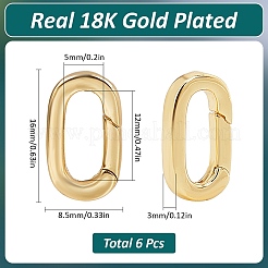 6 шт. латунные пружинные кольца-затворы&nbsp;KK-SC0003-83