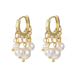 Круглые серьги-люстры с жемчужными бусинами EJEW-JE06354