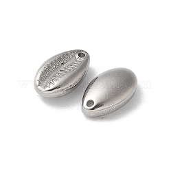 304ステンレスペンダント  楕円形のチャーム  ステンレス鋼色  14x8x4.5mm  穴：1.2mm&nbsp;STAS-I330-73P