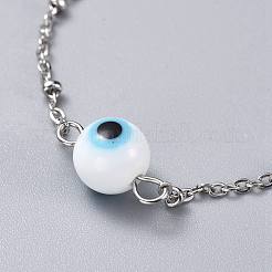 Braccialetti di perline occhio di malocchio lampwork fatti a mano&nbsp;BJEW-JB04462-01