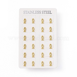 Серьги-гвоздики с ажурным покрытием из нержавеющей стали 304 с вакуумным покрытием в виде рыбы-Иисуса для женщин EJEW-P212-16G