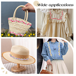 9 ярд двухцветной полиэстеровой кружевной ленты с цветочной вышивкой OCOR-WR0001-50