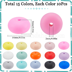 150 шт. 15-х цветные силиконовые бусины-рондель SIL-SC0002-26