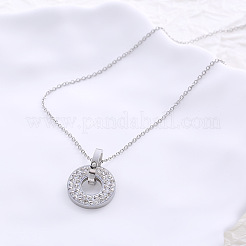 Ожерелья с подвеской из двух колец из нержавеющей стали со стразами для женщин YD8315