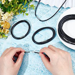 Плетеные круглые шнуры из вощеного полиэстера&nbsp;FIND-WH0136-59B-01