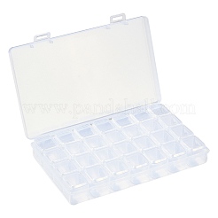 2шт прозрачный пластиковый контейнер с 28 сетками для бисера CON-CJ0001-20