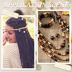 200шт 4 цвета натуральные деревянные бусины WOOD-SC0001-74