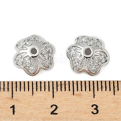 Колпачки для бусин из прозрачного кубического циркония из латуни&nbsp;KK-V015-33P