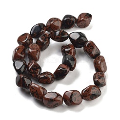 Mogano naturale perle di ossidiana fili&nbsp;G-Z061-A05-01