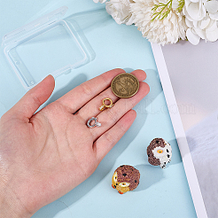 2 шт. 2 цвета 925 застежки-крутилки из стерлингового серебра с микропаве из прозрачных кубических цирконий STER-DR0001-10