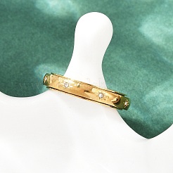 Вращающиеся кольца для пальцев из нержавеющей стали 304 со стразами&nbsp;LS-RJEW-A074-01C-G