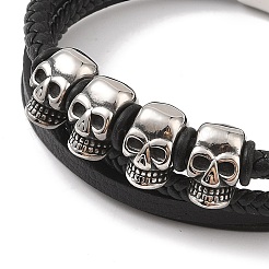 Geflochtene Mikrofaser-Leder-Mehrstrang-Armbänder&nbsp;BJEW-B096-08E