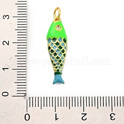 Подвески из латуни микропаве с фианитами и эмалью&nbsp;KK-H527-04G-02