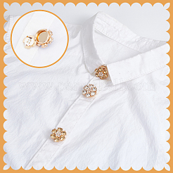 4 шт. 2-х цветные запонки из сплава со стразами HJEW-NB00220