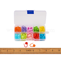 プラスチック編み物  かぎ針編みロッキングステッチマーカーホルダー  ミックスカラー  22x11x3mm  約120個/箱&nbsp;KY-TA0001-07