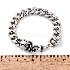 201 браслет из нержавеющей стали с панцирной цепью BJEW-B078-157P