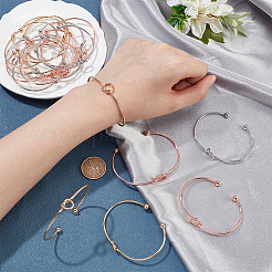 18шт 3 цвета железный браслет-манжета в форме сердца для женщин BJEW-NB0001-05