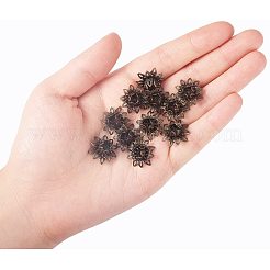 Латунь цветок шарик крышки KK-PH0004-24AB