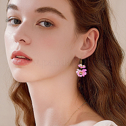 アクリルビーズキャップ180個  5  - 花びらの花  黄金の縁を持つ  カメリア  17.5x18x5mm  穴：1.2mm&nbsp;OACR-PA0001-37A