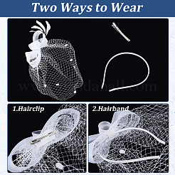 Сетчатая вуаль из марли с заколкой-аллигатором&nbsp;AJEW-WH20018-97B