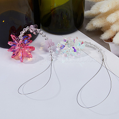 2 шт. 2 стиля стеклянные подвесные украшения в виде цветов и снежинок&nbsp;HJEW-FH0001-83