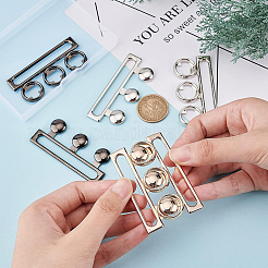 3 комплект двухцветных пряжек из цинкового сплава с боковым креплением FIND-BC0002-44