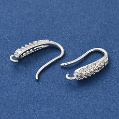 Ohrhaken aus Messing mit Mikropflaster und klaren Zirkonia&nbsp;KK-A231-02S